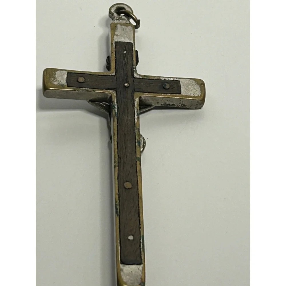 Antique Nuns Habit Pectoral CRUCIFIX W/‎ SKULL & CROSSBONES Cross 4